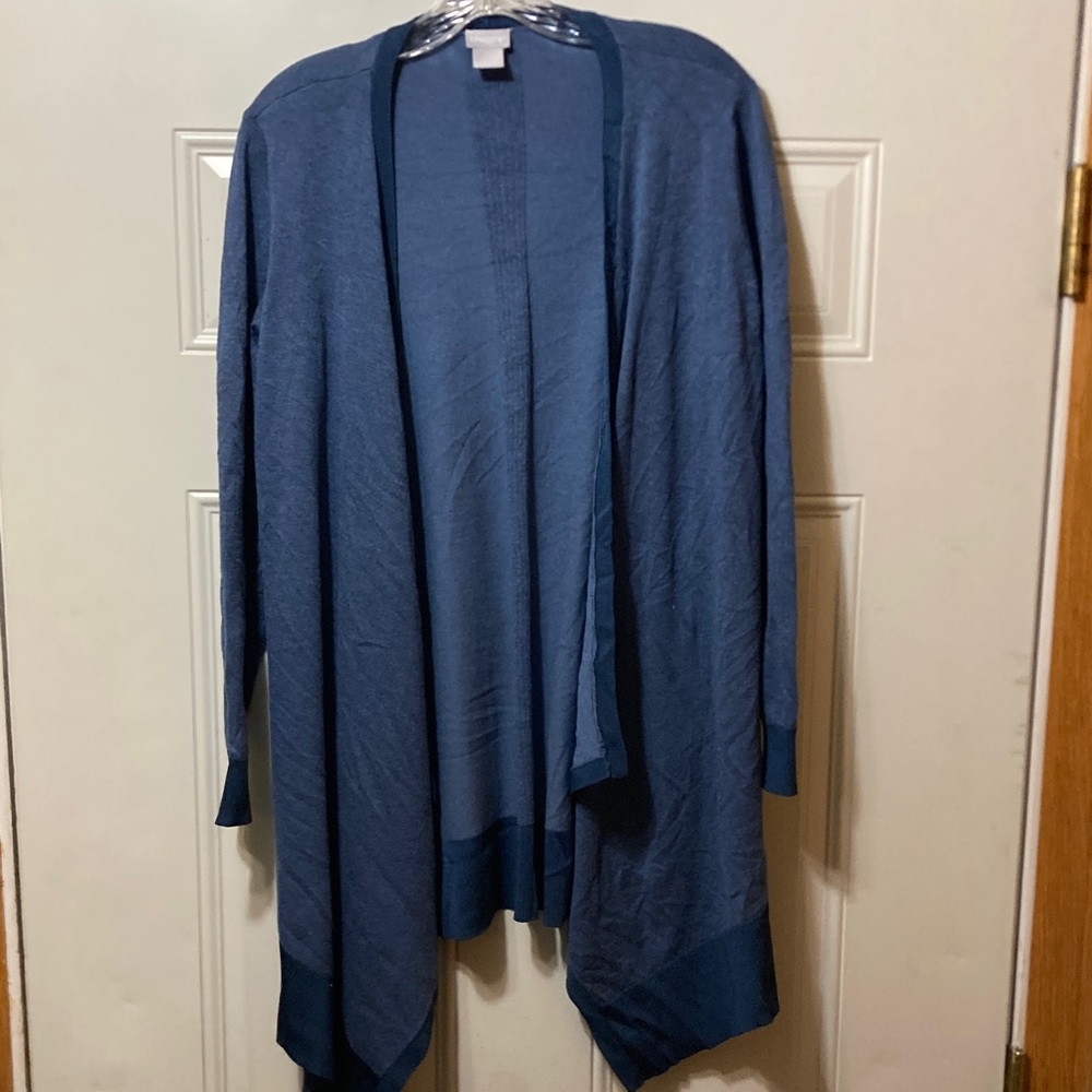 Chico’s Open-Front Blue Women's Sweater Cardigan 00‎